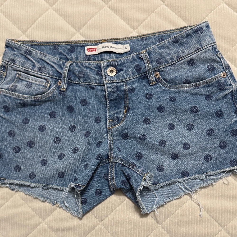 Levi's Denim Polka Dot Jean Shorts